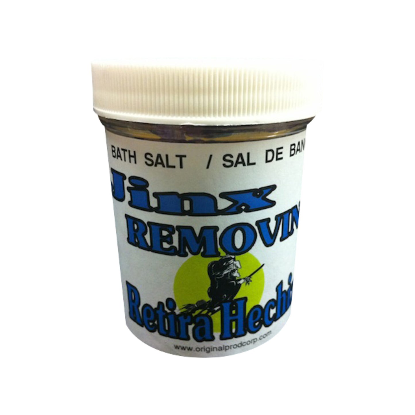 Jinx Removing Bath Salt in a 4oz jar, perfect for cleansing negative energy with natural ingredients, featuring our premium jinx removing bath salts.