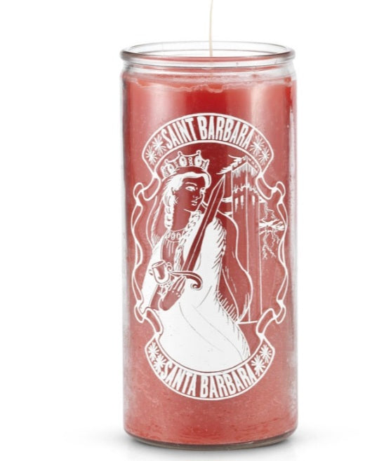 Saint Barbara 14 Day Prayer Candle, a beautifully crafted candle designed for 14 days of prayer and intention, perfect for manifesting courage and protection.