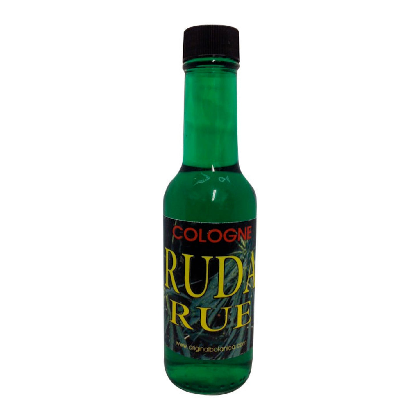 Rue (Ruda) Cologne in a 5oz glass bottle, designed to bring good luck and prosperity, featuring a special blend of essential oils for positive energy.