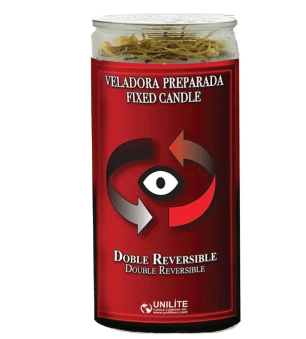 Double Reversible 14 Day Prepared Candle, the ultimate reversible cleansing candle designed to cleanse negative energy and return it to sender.