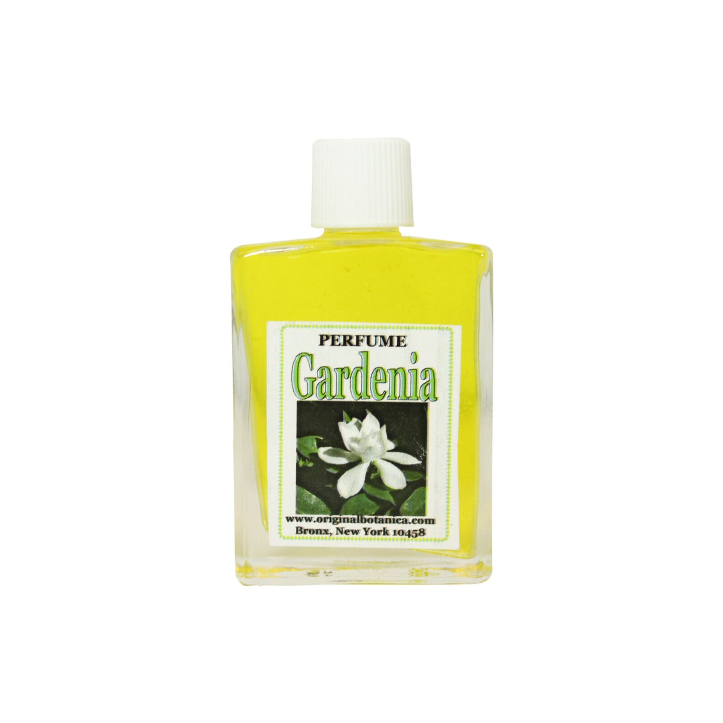 Bottle of Gardenia Perfume showcasing its luxurious scent inspired by the beauty of gardenia flowers.