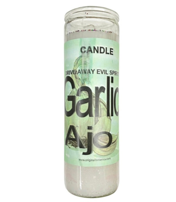 Garlic Custom Scented Candle featured as a protection candle, designed to keep evil away and promote positivity.