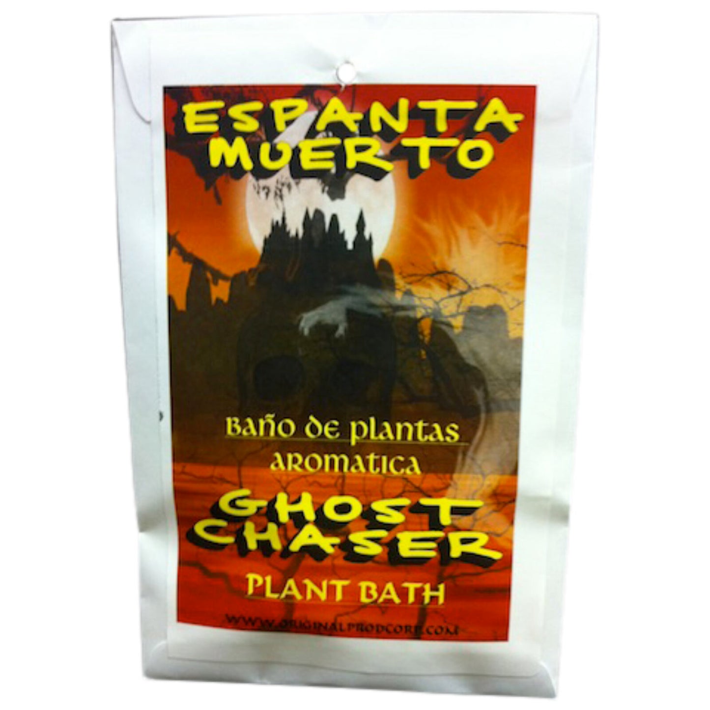 Espanta Muerto Ghost Chaser Herb Bath featuring ritual bathing herbs for dispelling evil spirits and enhancing love, money, and protection.