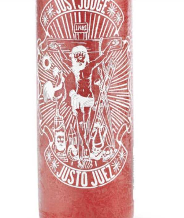Just Judge 7 Day Saint Candle Red - 7 day justice candle for achieving victory in court and seeking justice against false accusations.