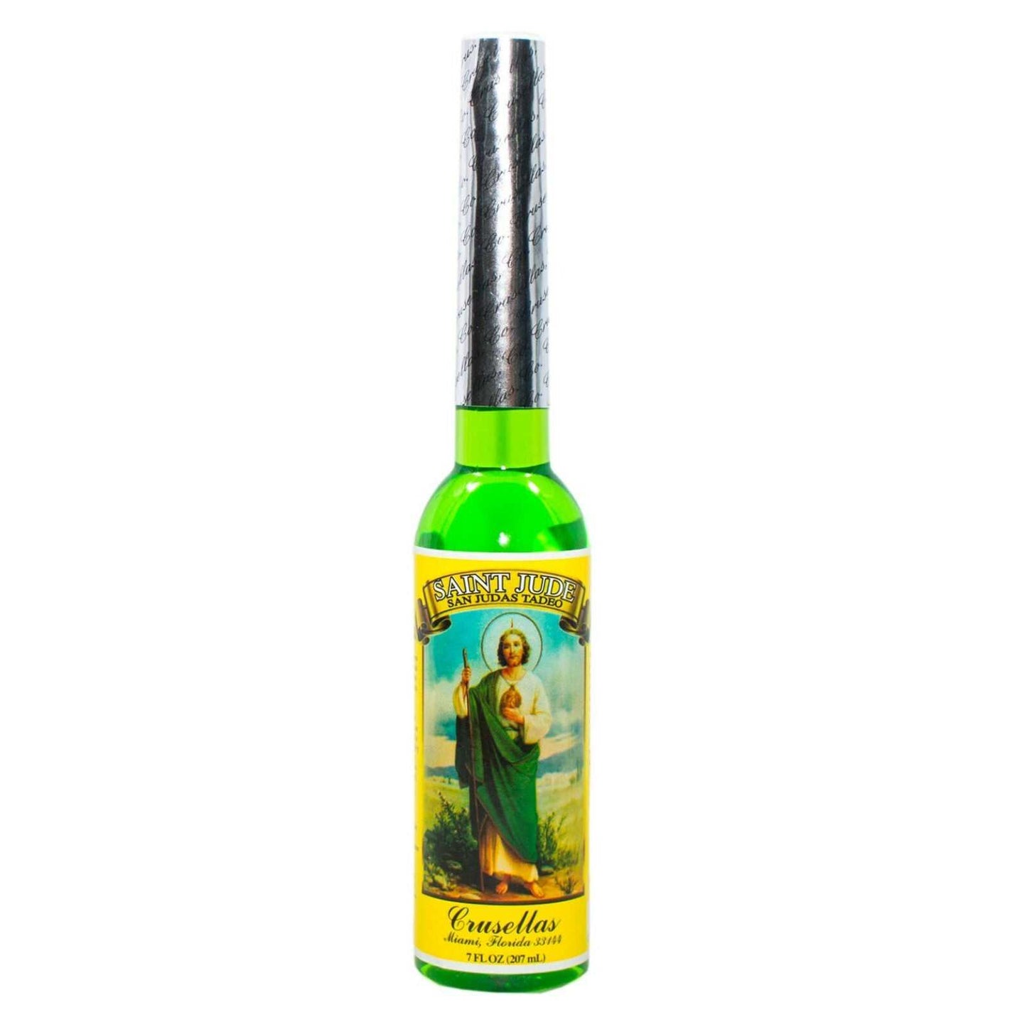 Crusellas Saint Jude (San Judas Tadeo) Cologne bottle featuring natural ingredients for healing and emotional peace, perfect for those seeking spiritual guidance and protection, also known as saint jude cologne.