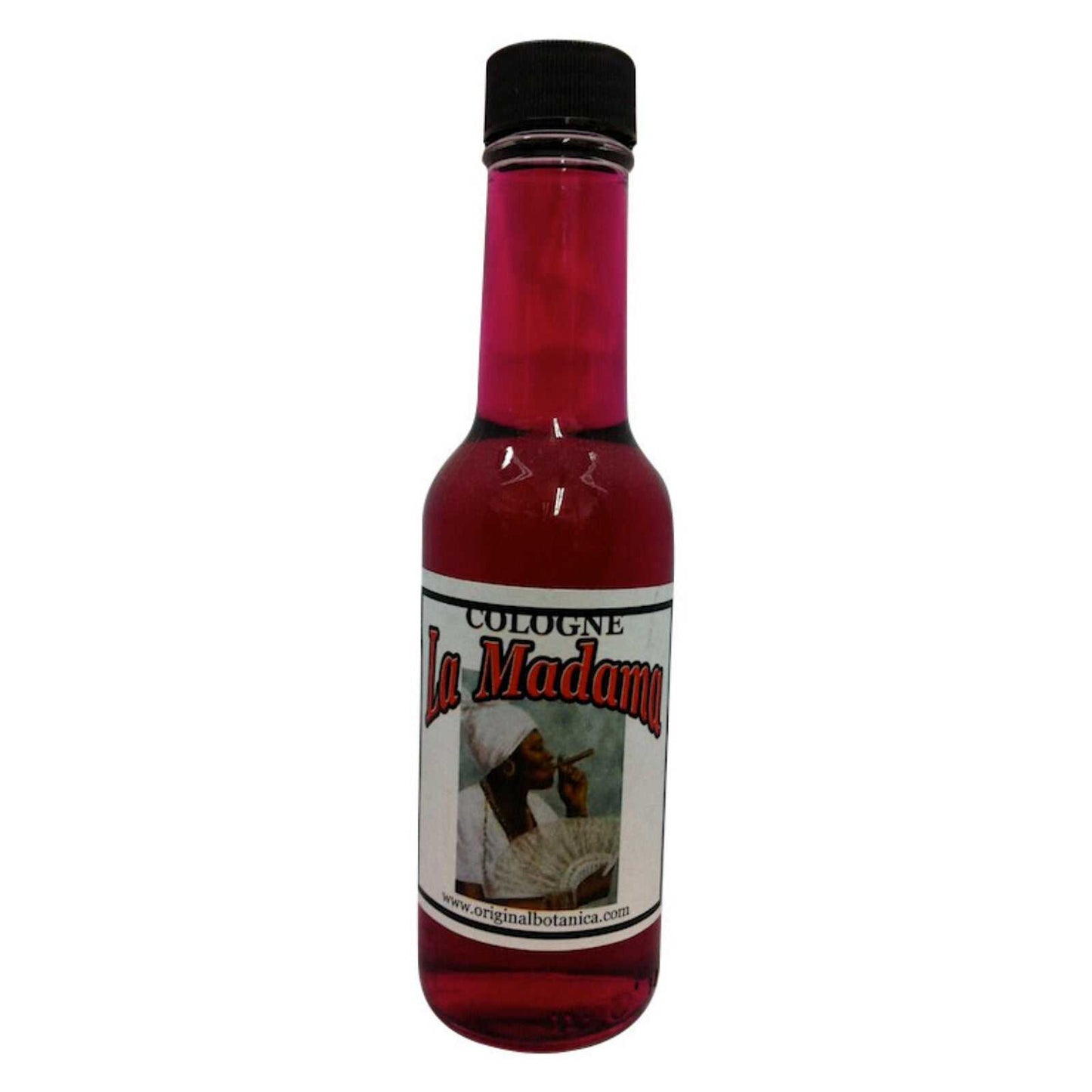 La Madama Cologne in a 5oz glass bottle, perfect for attracting good fortune with its unique scent, ideal for everyday use and special occasions.