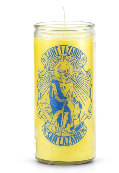 Saint Lazarus (San Lazaro) 14 Day Prayer Candle for healing and prayer, designed to help those in need, the perfect saint lazarus candle to light for health.