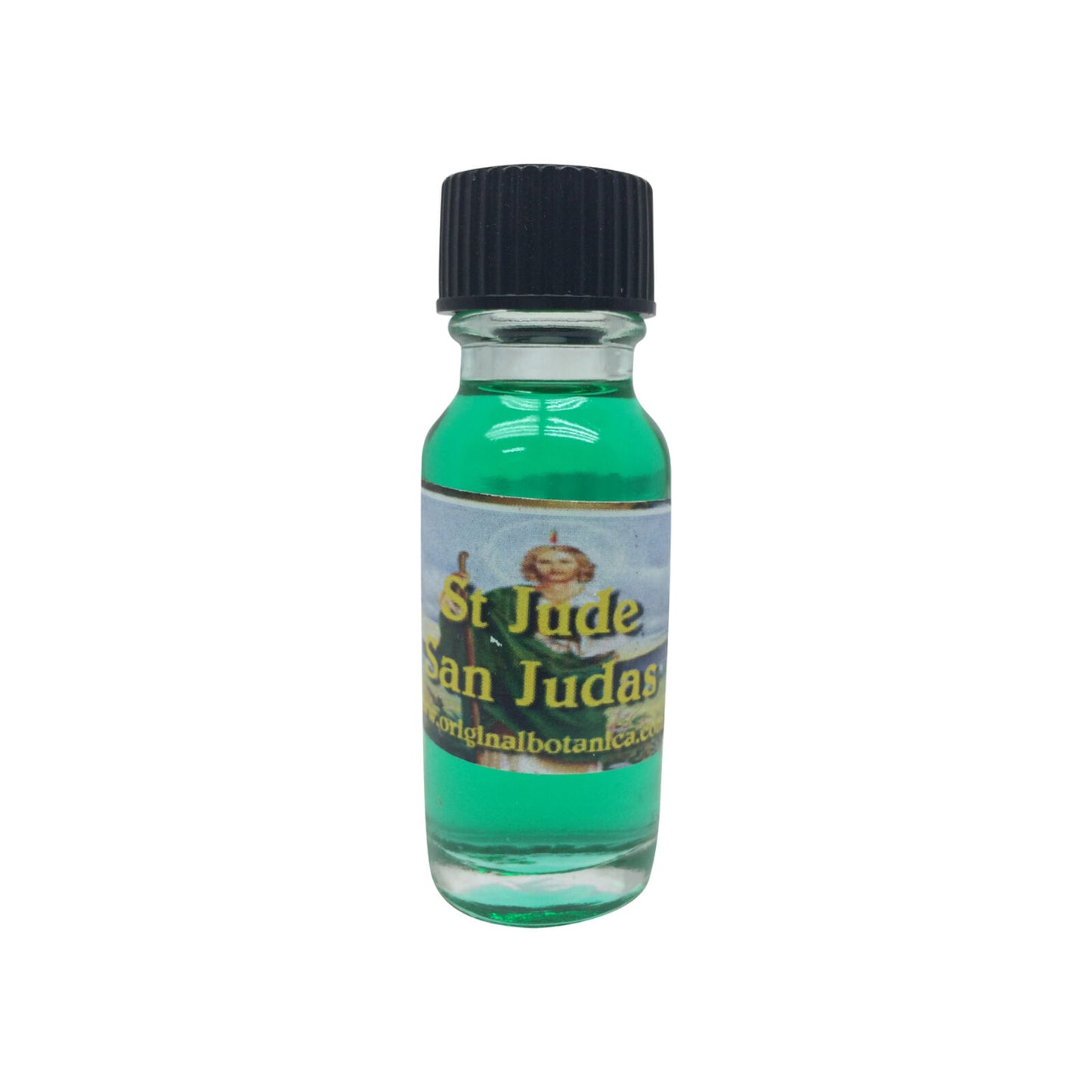 Saint Jude (San Judas) Oil bottle, a spiritual oil used for seeking help in impossible situations, aligning with the patron saint's themes of hope and urgent problem-solving.