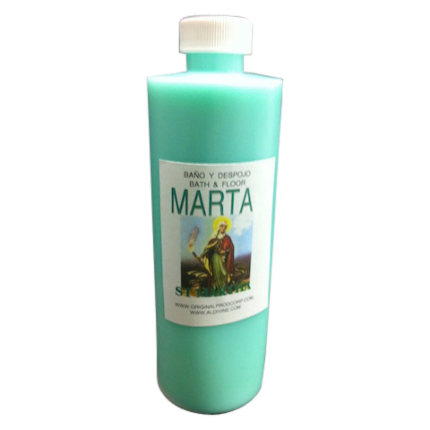 Saint Martha Bath & Floor Wash in an 8oz bottle, ideal for cleansing and bringing positive energy to your home with this herbal bath and floor wash.