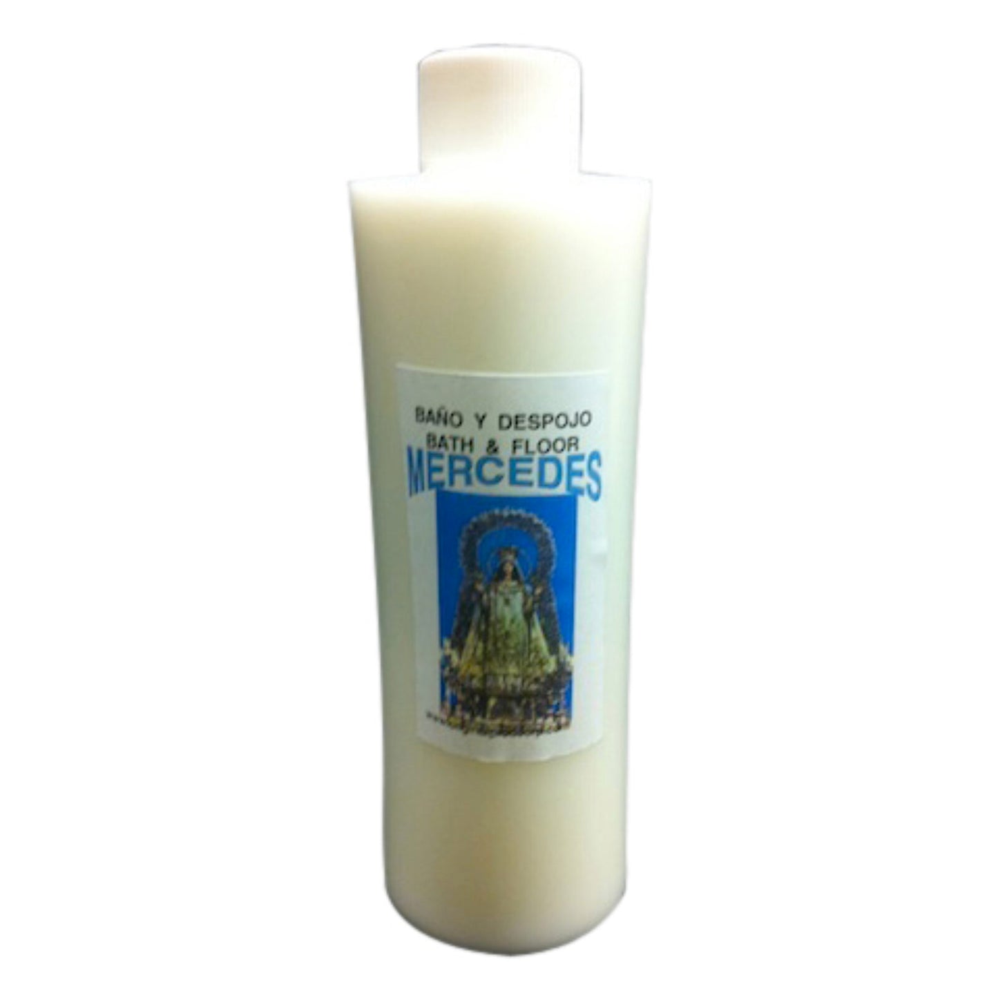 Virgin Mercedes Bath & Floor Wash - 8oz plastic bottle showcasing the herb and oil blend, perfect for protection and cleansing your home.