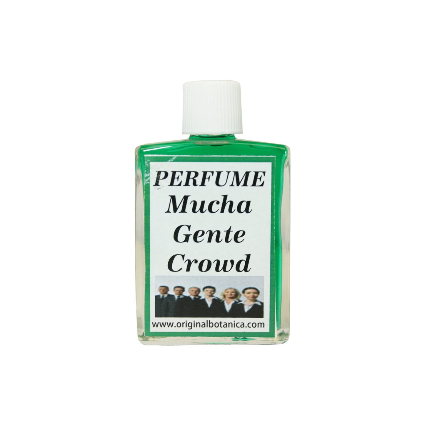 Mucha Gente Perfume in a stylish 1oz glass bottle, designed to help attract customers with scent.