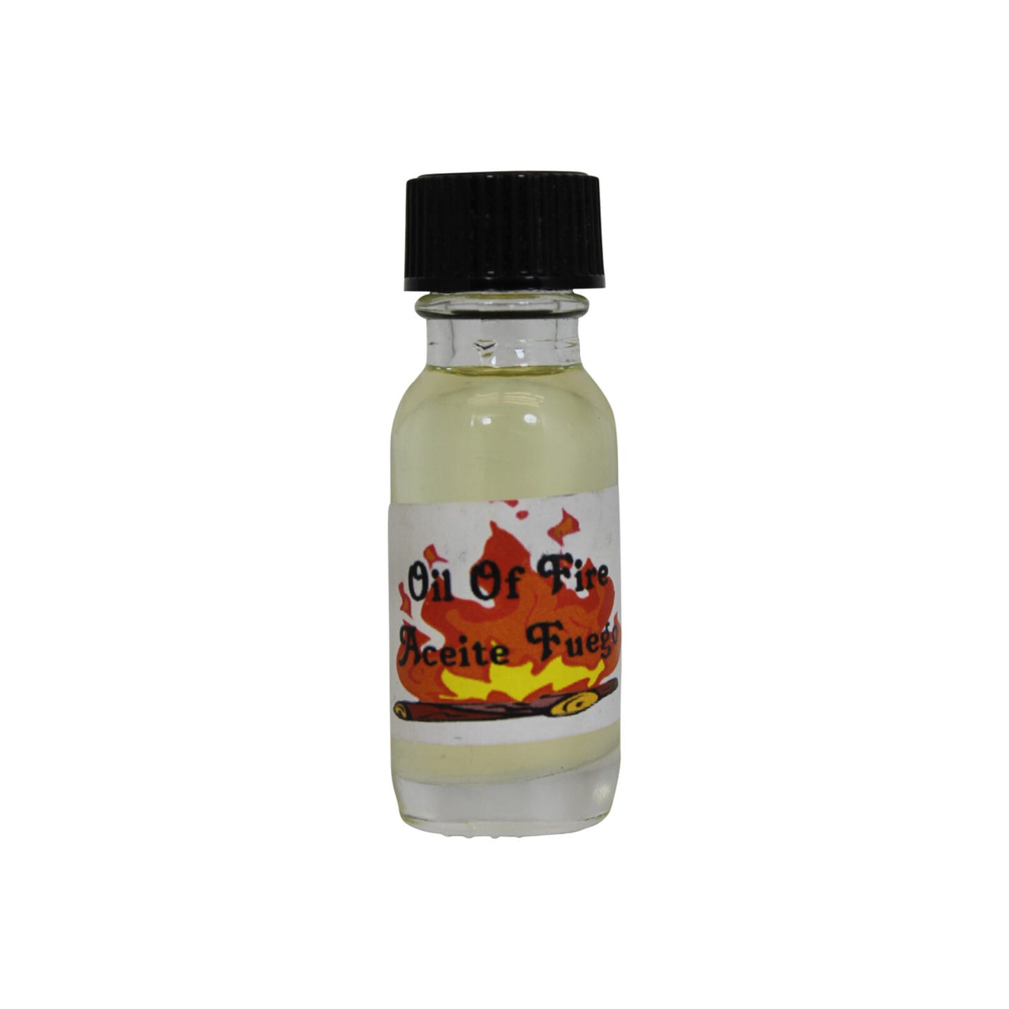 Oil of Fire bottle showcasing its vibrant design, an essential spiritual oil used for banishing negativity and enhancing protection.