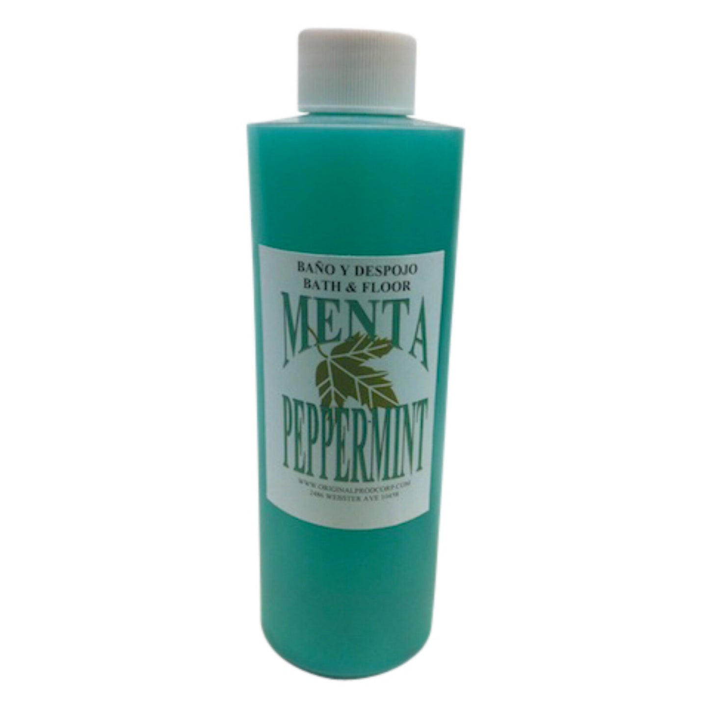 Peppermint Bath & Floor Wash in an 8oz bottle, a powerful herbal blend promoting luck and prosperity, perfect for adding positive energy using peppermint bath wash.