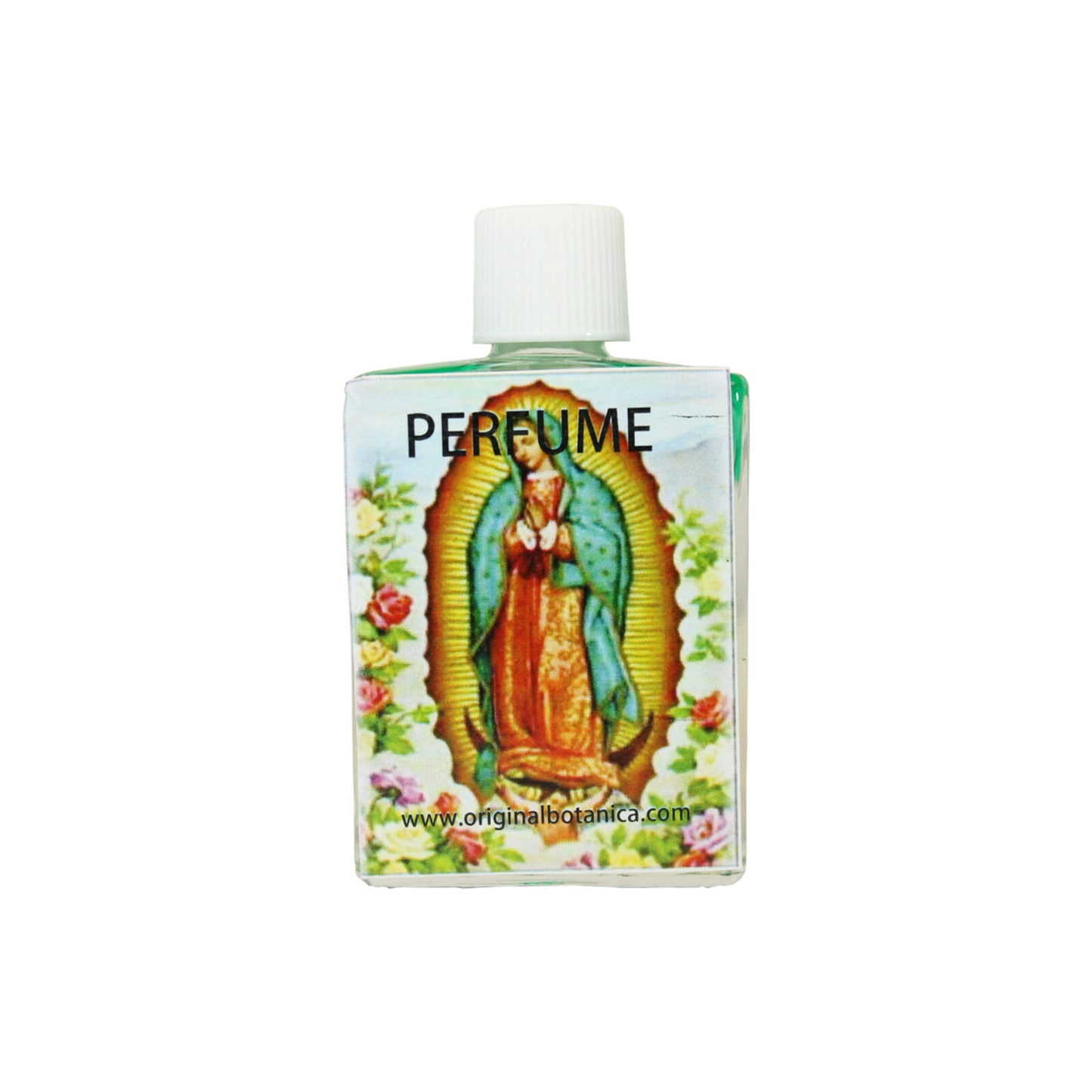 Virgin Guadalupe Perfume showcasing the unique virgin guadalupe fragrance, a blend of scents designed to bring peace and serenity into your home.