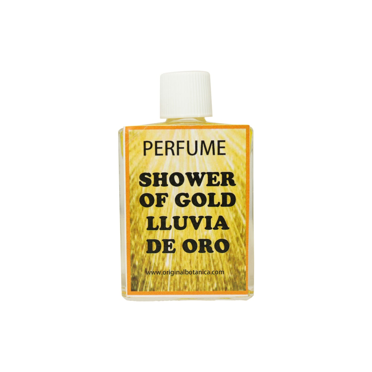 Lluvia de Oro Perfume, an essential oil blend designed to attract wealth and prosperity, perfect for manifesting your dreams.
