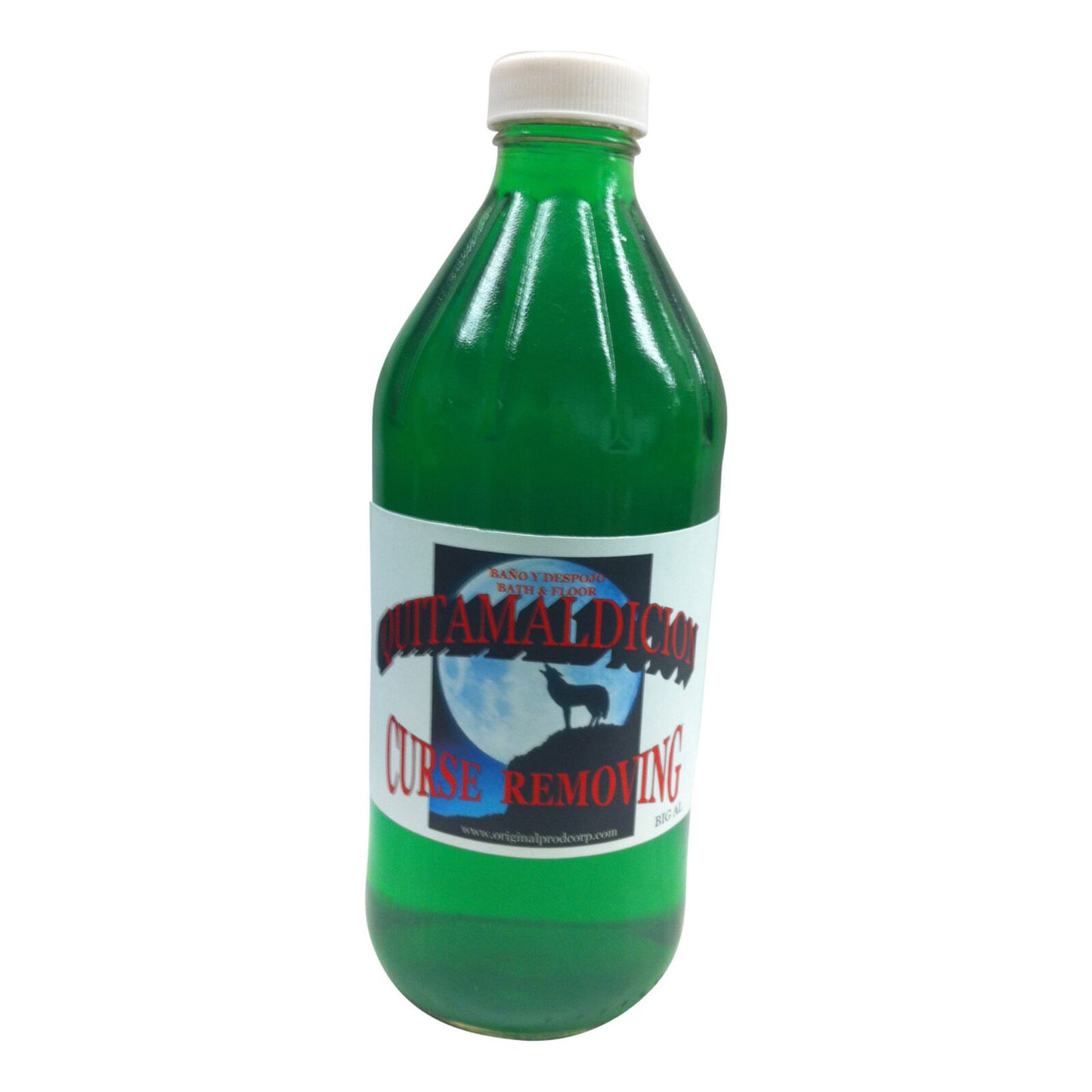 Quita Maldicion Floor Wash in a 16oz glass bottle, designed to break negative energy and remove curses from your space.