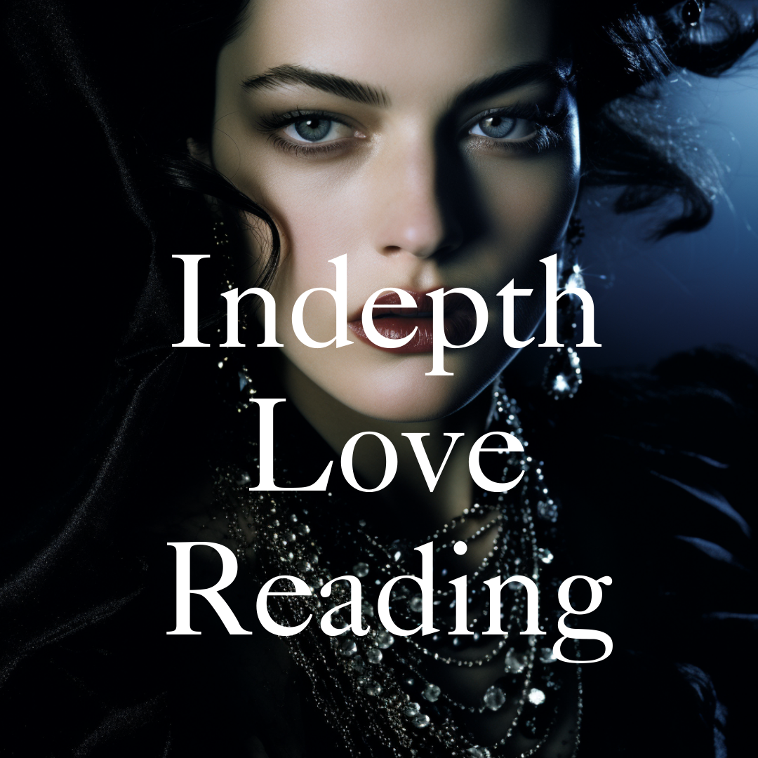 In Depth Love Readings service offered by Psychic Conjure, showcasing the essence of insightful love consultations focusing on past, present, and future relationships.