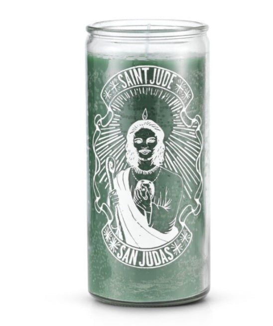Saint Jude (San Judas) candle, 14-day prayer candle for petitioning the patron saint of the impossible, perfect for manifesting desires and positive change.