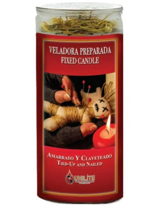 Tied Up and Nailed 14 Day Prepared Candle, a powerful binding love candle from Psychic Conjure, designed to draw your desired person closer to you.