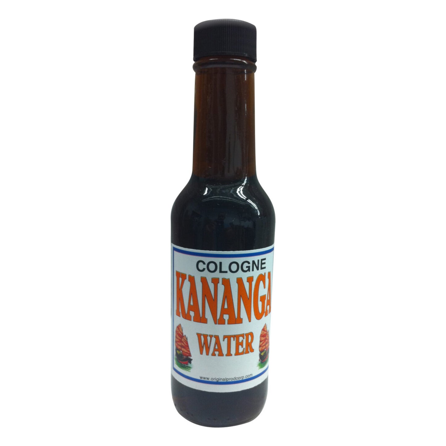 Kananga Water Cologne 5oz glass bottle, a sweet-smelling cologne used for protection and spiritual ceremonies, perfect for clearing negative energies.