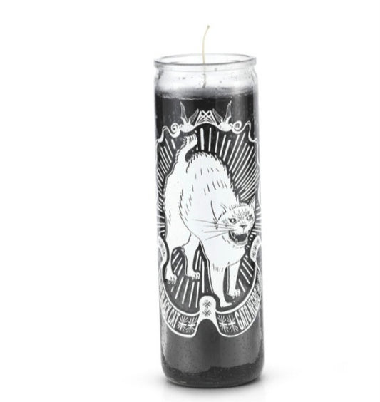Black Cat 7 Day 1 Color Prayer Candle Black-Psychic Conjure