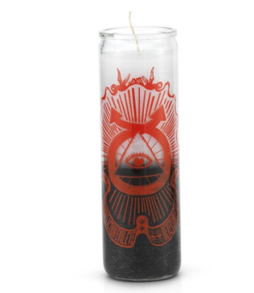 Double Action Evil Eye Multicolor 7 Day Prayer Candle - an essential double action candle for protection against the evil eye and jealousy.