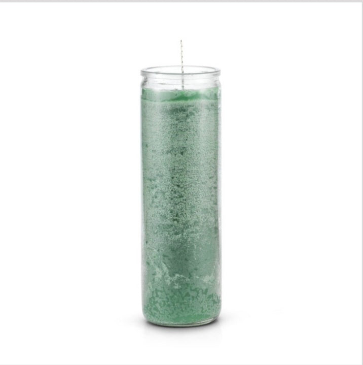 Green 7 Day Plain Candles, perfect for attracting luck and finances, known as a 7 day money candle