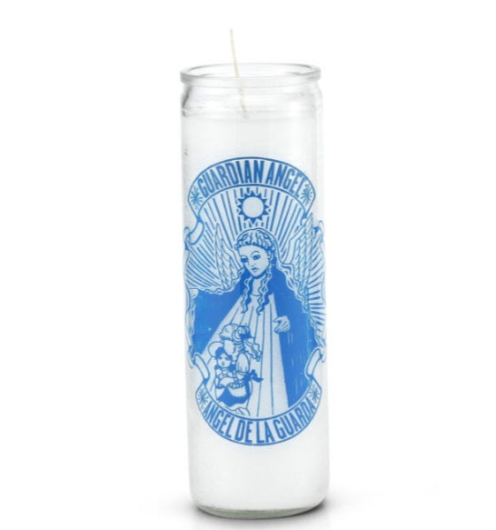 Guardian Angel 7 Day Saint Candle designed to protect you and your family, features a guardian angel candle for spiritual guidance.