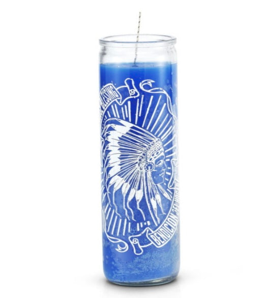 Indian House Blessing 7 Day 1 Color Prayer Candle designed to bring good luck and prosperity into your home, perfect for any spiritual practice as a house blessing candle.
