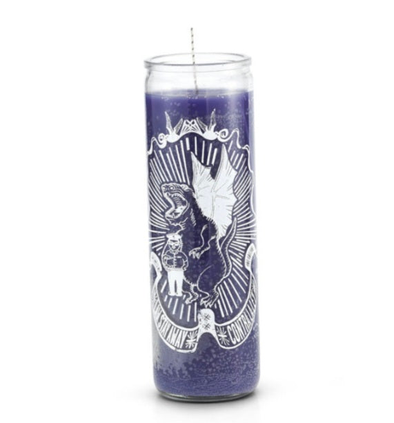 Law Stay Away 7 Day Purple Ritual Candle, designed to provide protection from legal issues and unlawful acts, perfect for those needing a law stay away candle.