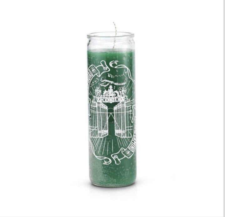 Open Road (Abre Camino) 7 Day 1 Color Prayer Candles to attract abundance and clear financial obstacles, ideal for manifesting goals with the open road candle.