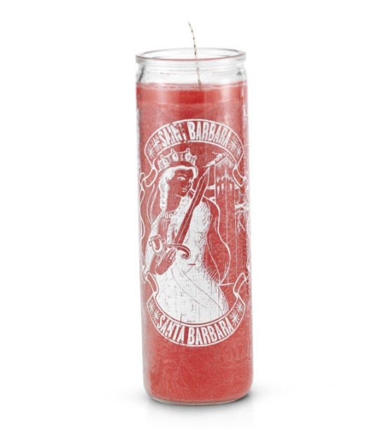 Saint Barbara (Santa Barbara) 7 Day Saint Candle designed for courage and protection, ideal for spiritual practices and prayers.