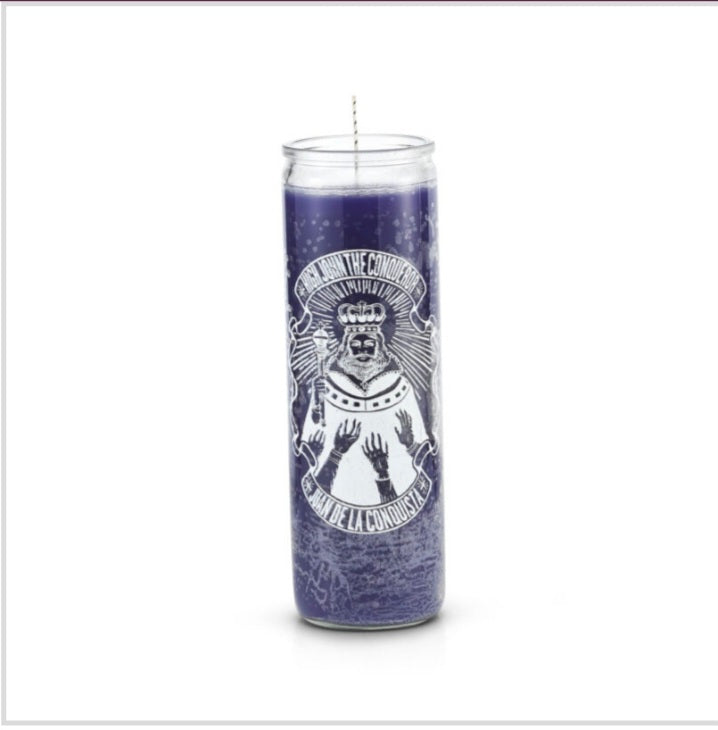 High John The Conqueror Candle 7 Day Purple for strength, confidence, and good luck - high john the conqueror candle.