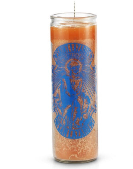 Saint Lazarus (San Lazaro) 7 Day Saint Candle Gold for healing and relief, perfect for petitioning the patron saint of the sick.