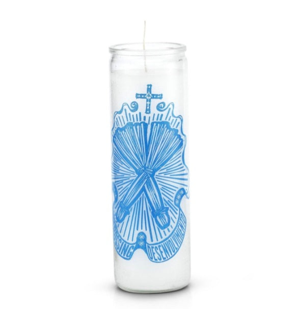 Uncrossing 7 Day 1 Color Prayer Candle White, the perfect uncrossing prayer candle designed to help break hexes and open the road to prosperity.
