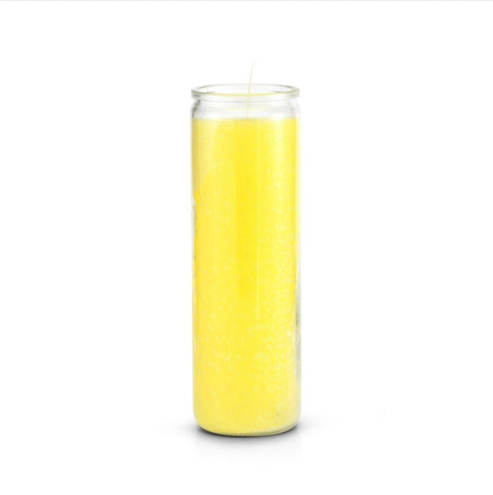 Yellow 7 Day Plain Candle by Psychic Tyra, designed for confidence and creativity, perfect for rituals and bringing luck.