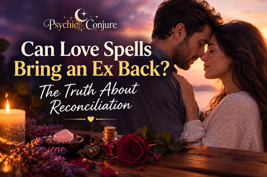 Conceptual illustration for “Can Love Spells Bring an Ex Back? The Truth About Reconciliation,” exploring Love Spells, emotional healing, and relationship reunion.