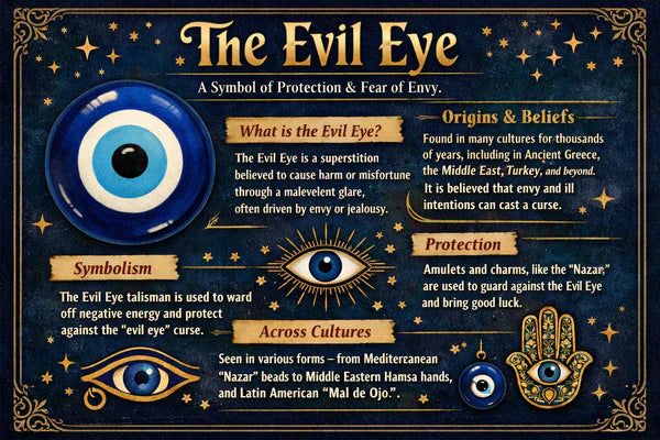 Visual comparison of Spiritual Cleansing vs Evil Eye, showcasing rituals and tools for removing the evil eye and restoring spiritual balance.