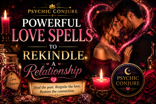 Powerful Love Spells to Rekindle a Relationship guide featuring spiritual rituals for restoring love and emotional connection