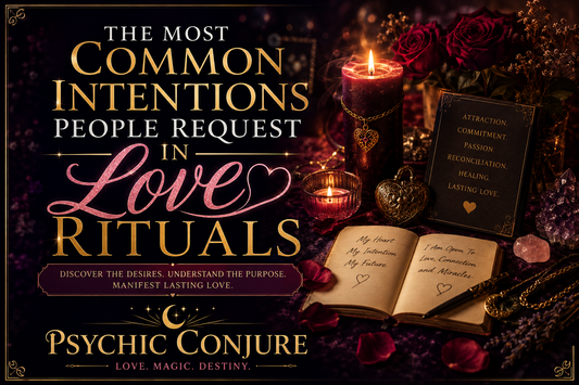 Understanding the most common intentions people have when requesting Love Rituals. Discover how love rituals can help attract a soulmate, strengthen commitment, and reignite passion.