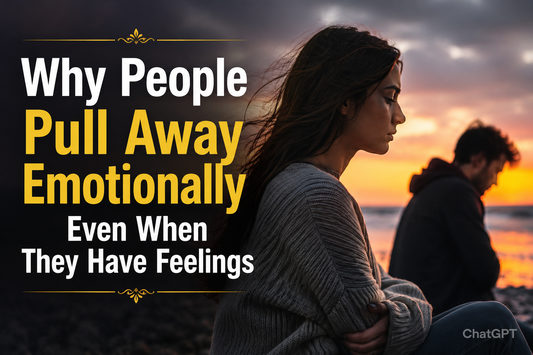 An insightful graphic illustrating the topic 'Why People Pull Away Emotionally' discussing the complexities of emotional withdrawal in relationships.