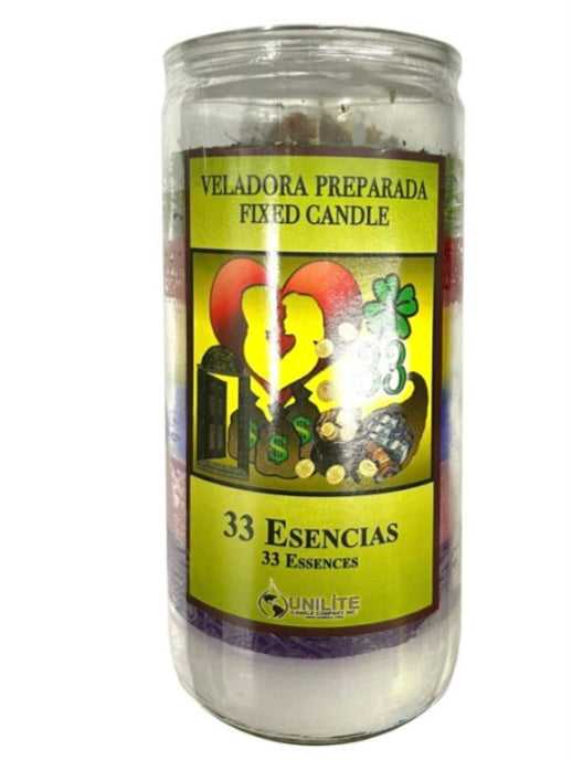 33 Essences 14 Day Prepared Candle-Psychic Conjure