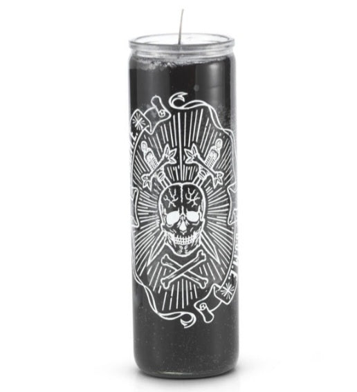 Skull (D.U.M.E) 7 Day 1 Color Prayer Candle Black-Psychic Conjure