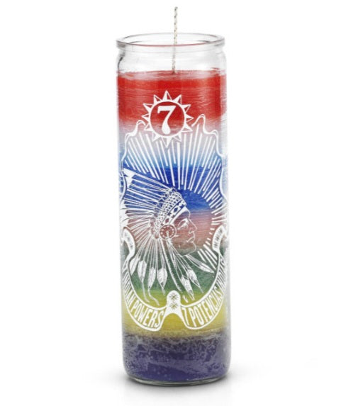 7 Indian Powers 7 Color 7 Day Prayer Candle-Psychic Conjure